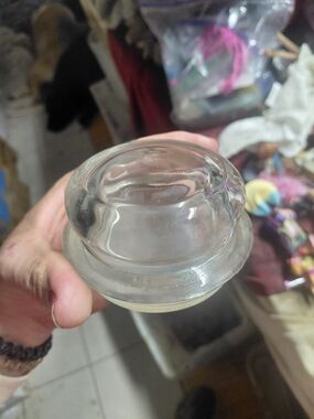3" Vintage Clear Glass Dome BUBBLE LID  for Candy, Apothecary, or Canister Jar